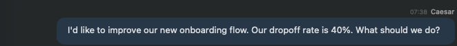User's question